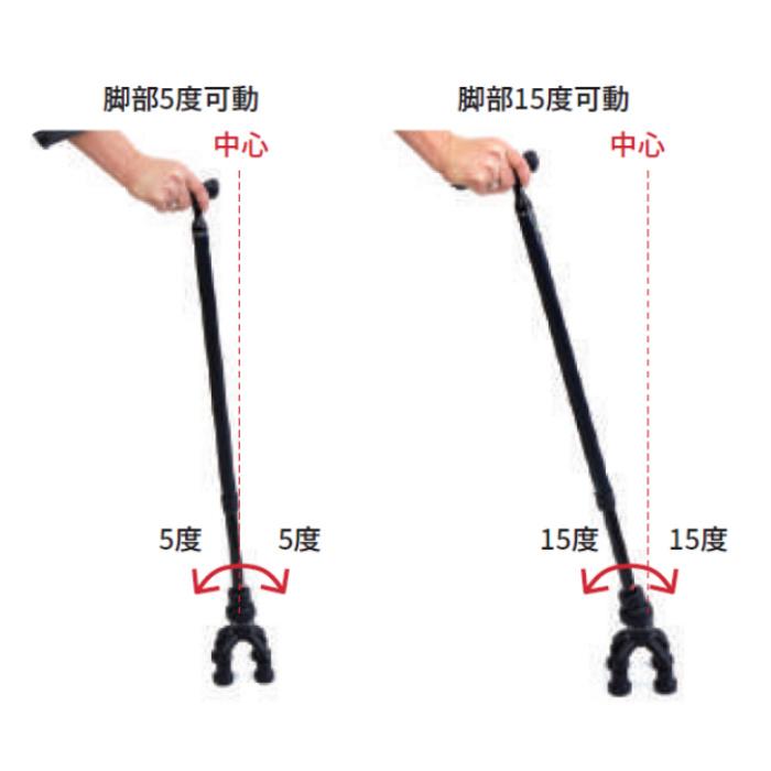 島製作所 四点可動式ぴったりくん 81MC-4/F9 角度変更のできる多点杖