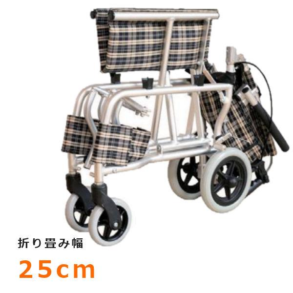 楽々健 介助型 折り畳み式車椅子 簡易車いす 軽量6.7kg コンパクト