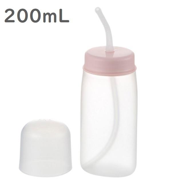 使っていいね！ ストロー付きやわらかボトル 200ml ピンク 140042