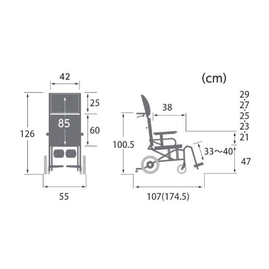 カワムラサイクル 車いす 介助式 モダンリッチスタイル KMD-R12 介助用