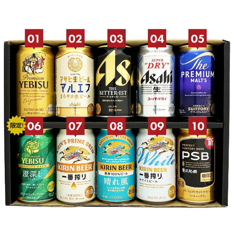 スーパードライ ビール ギフト 母の日 誕生日 内祝 10種詰め合わせ