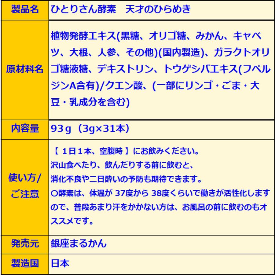 銀座まるかん 天才のひらめき ひとりさん酵素サプリ｜term-protect｜05