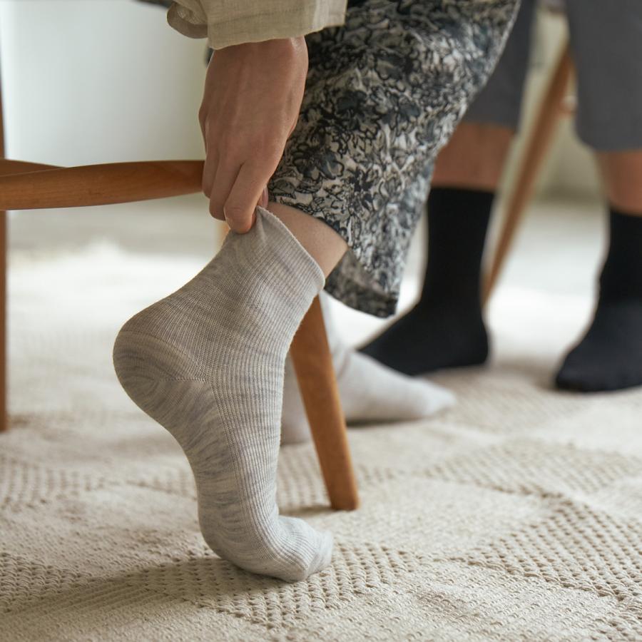 NICCA merino wool SOCKS 杢ホワイト2224cm 1足組靴下 メリノウールソックス レディース おしゃれ 夏用 冬用