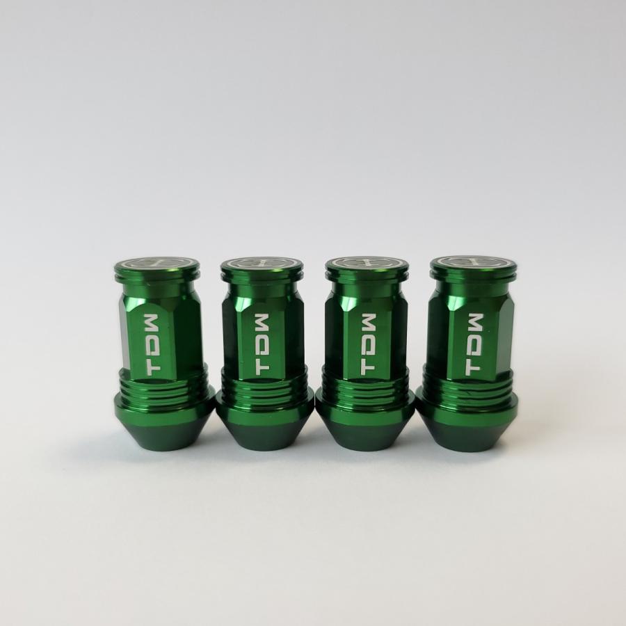 TDW エアバルブキャップ Nut Design FLAT 4個入 グリーン | 