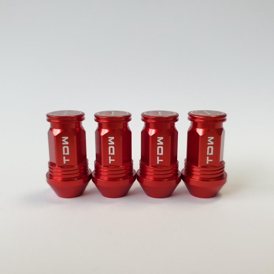 TDW エアバルブキャップ Nut Design FLAT 4個入 レッド | 