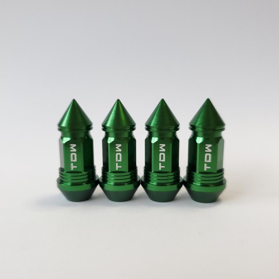 TDW エアバルブキャップ Nut Design SPIKE 4個入 グリーン | 