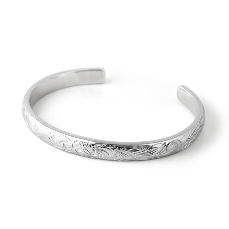 ハワイアンジュエリー バングル ブレスレット メンズ ステンレス つけ