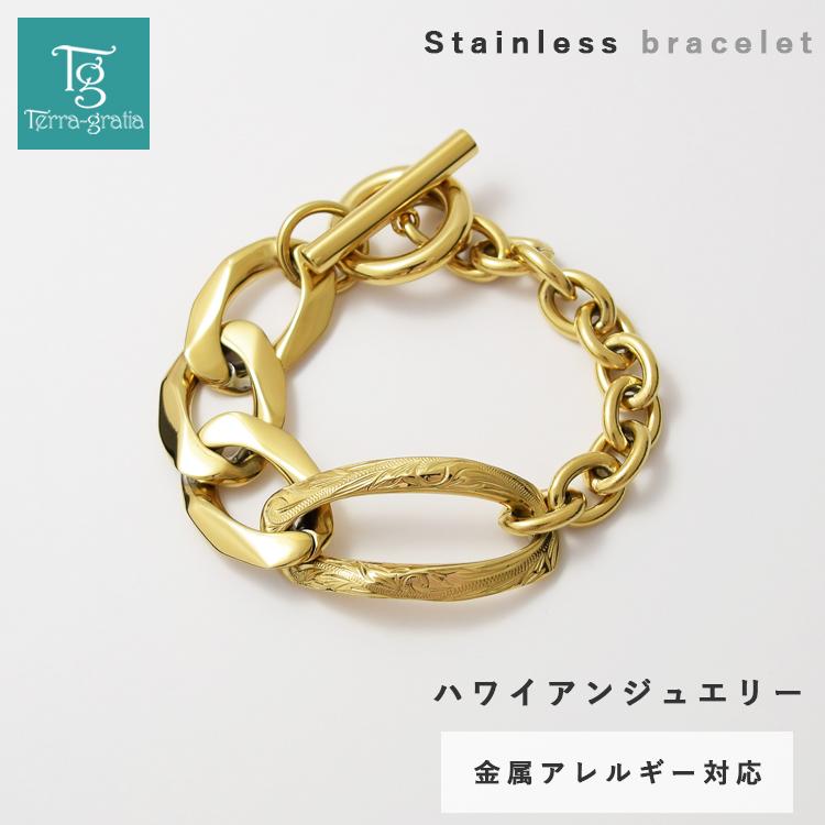 ハワイアンジュエリー ブレスレット レディース ステンレス 金属 