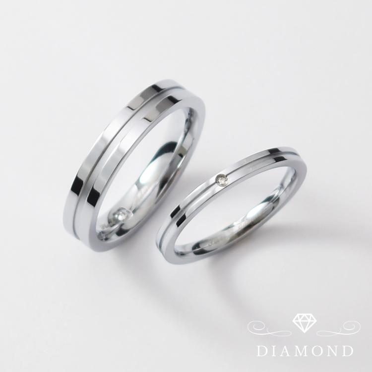 ペアリング 刻印 ステンレス ダイヤモンド 2本セット 安い 金属アレルギー対応 シンプル おしゃれ 指輪 マリッジリング 結婚指輪 サージカルステンレス｜terra-gratia｜02