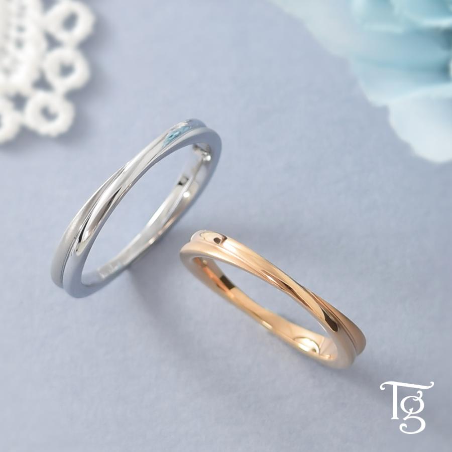 Terraーgratia ペアリング 刻印 ステンレス ダイヤモンド 2本セット 