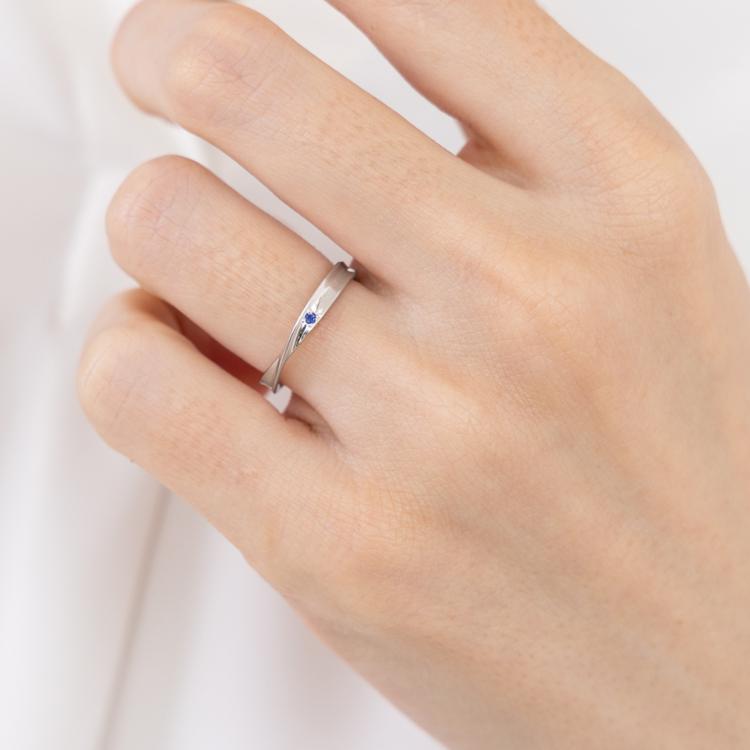 リング 誕生石 シルバー 細い 刻印 メンズ レディース 男女兼用 指輪 ひねり メビウス 上品 テラグラティア Terra-gratiaの画像