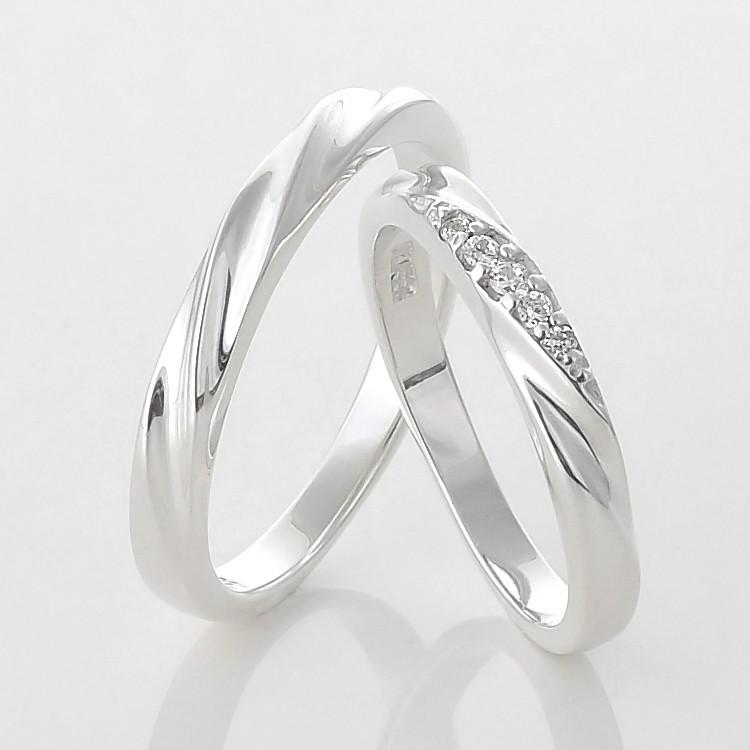 ペアリング 安い クリスマス 2本セット 刻印 結婚指輪 マリッジリング シルバー キュービックジルコニア シンプル 大人 上品 おしゃれ