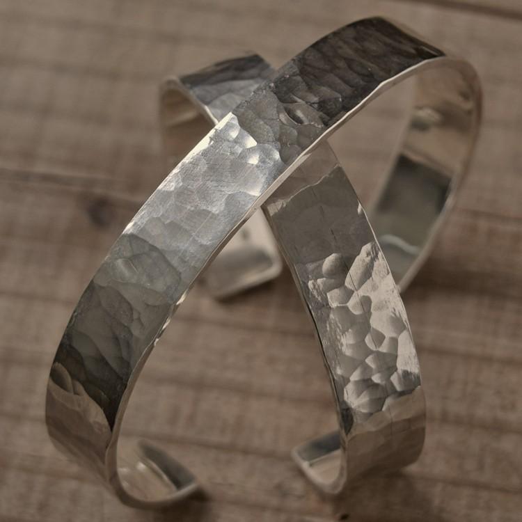 ツチめのバングル(太) ペアバングル ハンドメイド オーダー シルバー 