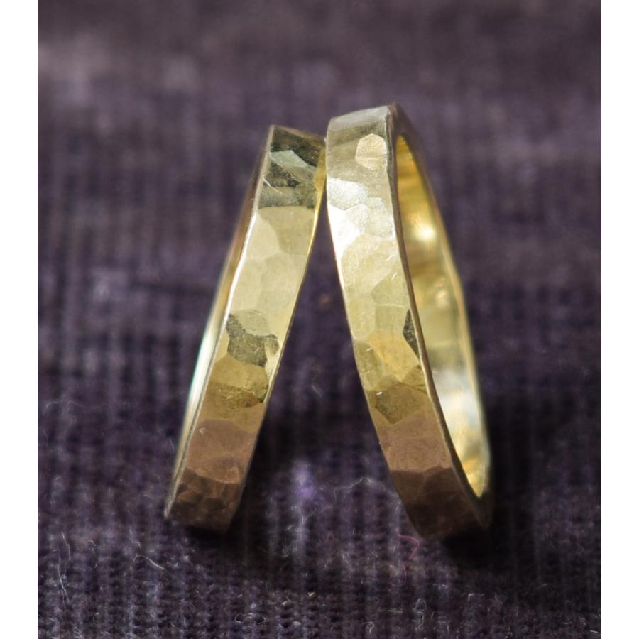 【真鍮】ツチめのリング(細) ペアリング ハンドメイド オーダー brass 槌目 シンプル 上品 おしゃれ 指輪 brass マモる 手作り 手づくり　ダイヤモンドの画像