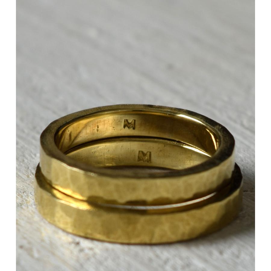 【真鍮】ツチめのリング(細) ペアリング ハンドメイド オーダー brass 槌目 シンプル 上品 おしゃれ 指輪 brass マモる 手作り 手づくり　ダイヤモンドの画像
