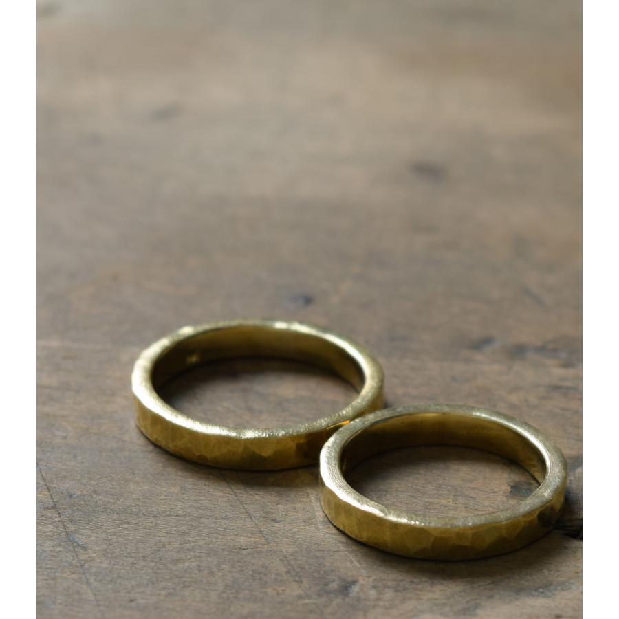 【真鍮】ツチめのリング(細) ペアリング ハンドメイド オーダー brass 槌目 シンプル 上品 おしゃれ 指輪 brass マモる 手作り 手づくり　ダイヤモンドの画像