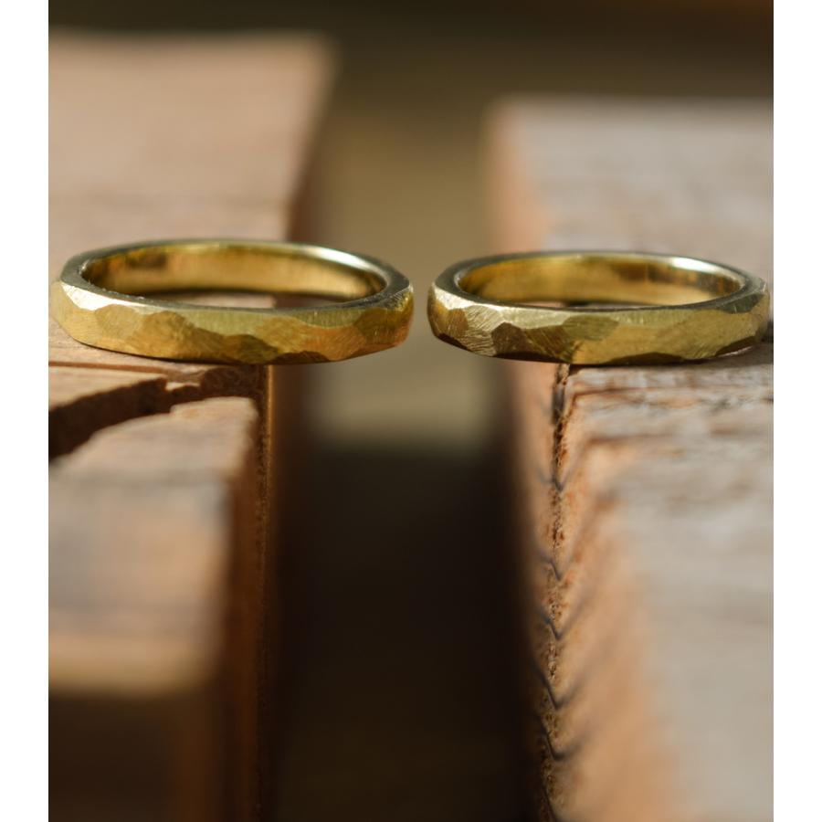 【真鍮】スリめのリング(細) ペアリング ハンドメイド オーダー brass ヤスリ目 シンプル 上品 おしゃれ 指輪 brass マモる 手作り 手づくり　ダイヤモンドの画像