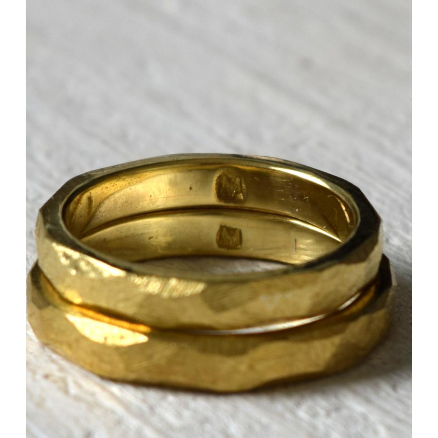 【真鍮】スリめのリング(細) ペアリング ハンドメイド オーダー brass ヤスリ目 シンプル 上品 おしゃれ 指輪 brass マモる 手作り 手づくり　ダイヤモンドの画像