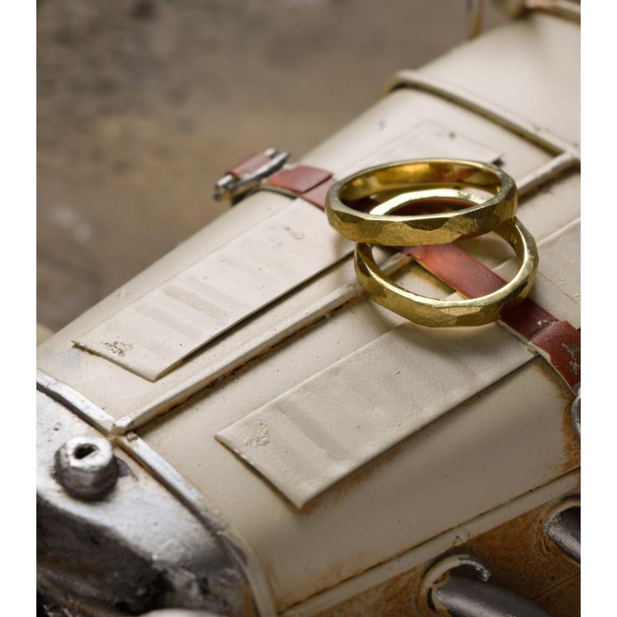 【真鍮】スリめのリング(細) ペアリング ハンドメイド オーダー brass ヤスリ目 シンプル 上品 おしゃれ 指輪 brass マモる 手作り 手づくり　ダイヤモンドの画像