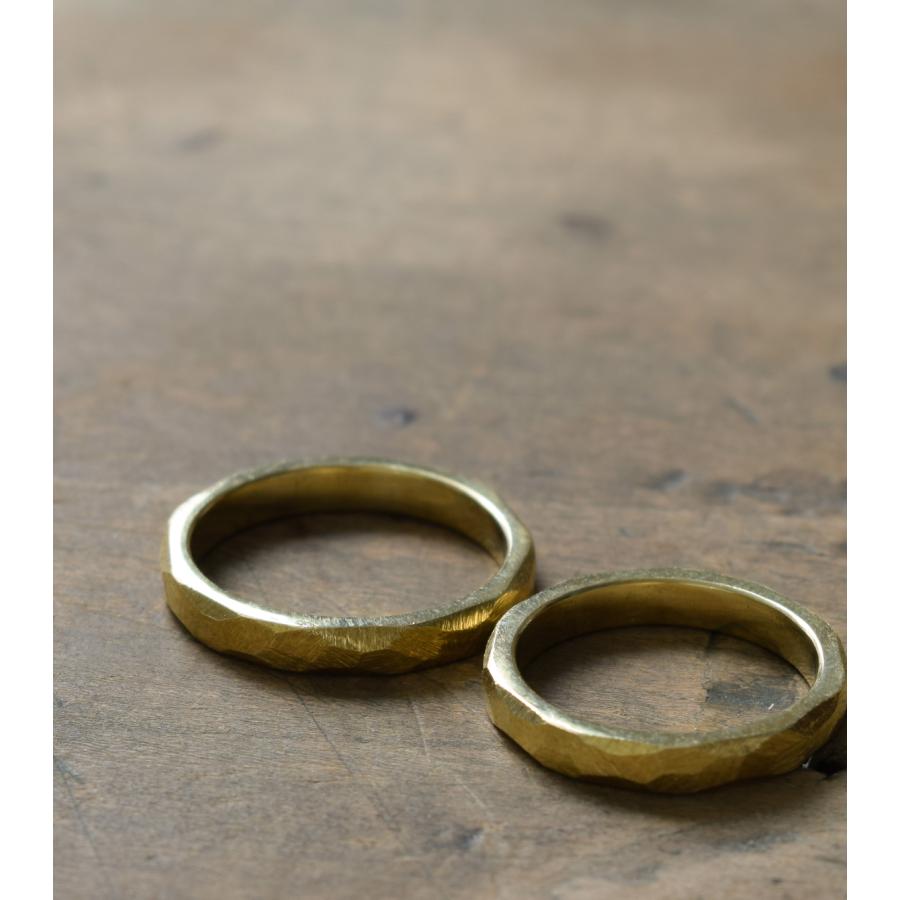 【真鍮】スリめのリング(細) ペアリング ハンドメイド オーダー brass ヤスリ目 シンプル 上品 おしゃれ 指輪 brass マモる 手作り 手づくり　ダイヤモンドの画像