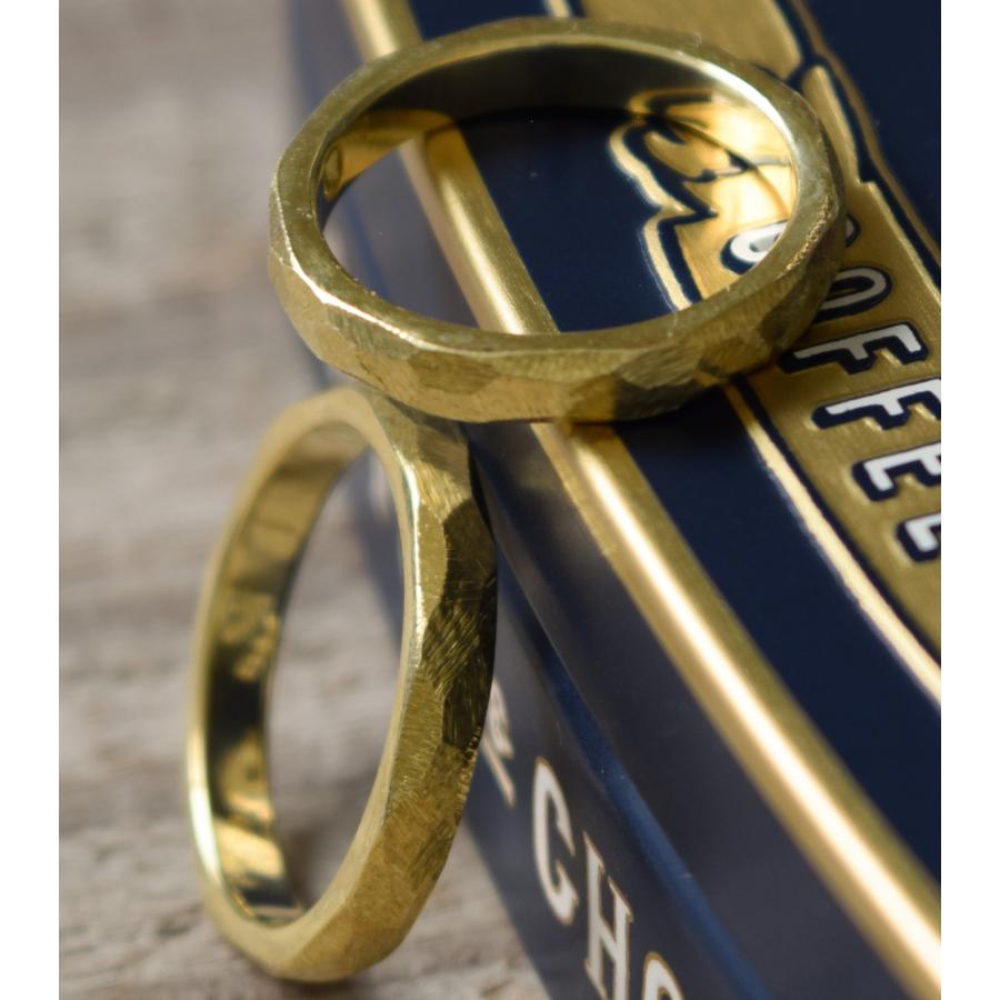 【真鍮】スリめのリング(細) ペアリング ハンドメイド オーダー brass ヤスリ目 シンプル 上品 おしゃれ 指輪 brass マモる 手作り 手づくり　ダイヤモンドの画像