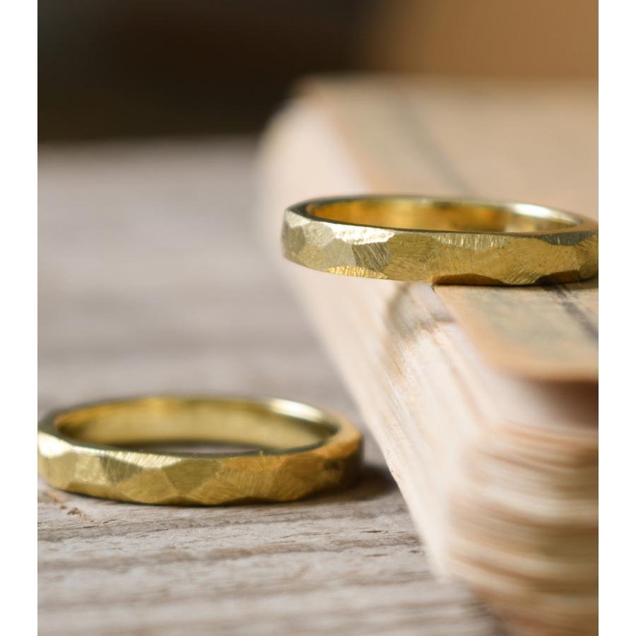 【真鍮】スリめのリング(細) ペアリング ハンドメイド オーダー brass ヤスリ目 シンプル 上品 おしゃれ 指輪 brass マモる 手作り 手づくり　ダイヤモンドの画像