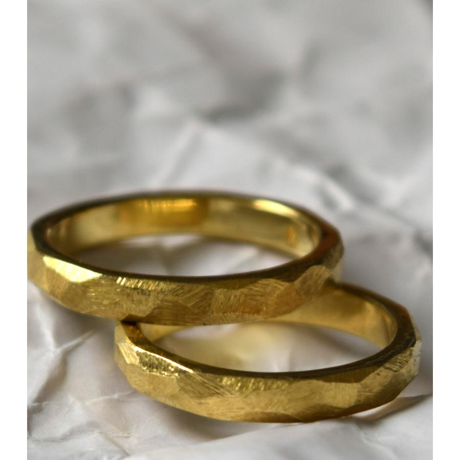 【真鍮】スリめのリング(細) ペアリング ハンドメイド オーダー brass ヤスリ目 シンプル 上品 おしゃれ 指輪 brass マモる 手作り 手づくり　ダイヤモンドの画像