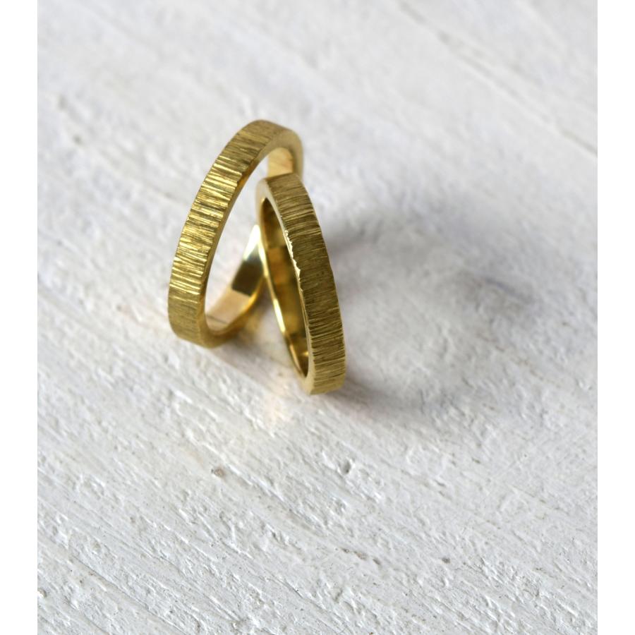 【真鍮】シグれのリング(細) ペアリング ハンドメイド オーダー brass 槌目 シンプル 上品 おしゃれ 指輪 brass マモる 手作り 手づくり　ダイヤモンドの画像
