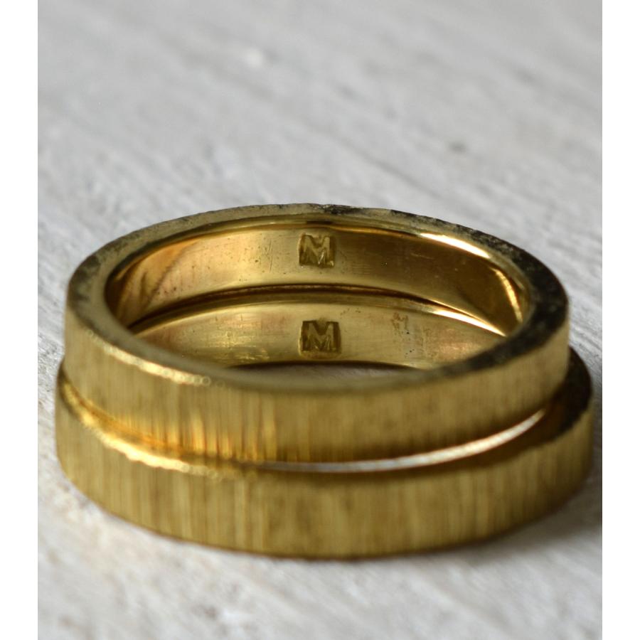 【真鍮】シグれのリング(細) ペアリング ハンドメイド オーダー brass 槌目 シンプル 上品 おしゃれ 指輪 brass マモる 手作り 手づくり　ダイヤモンドの画像