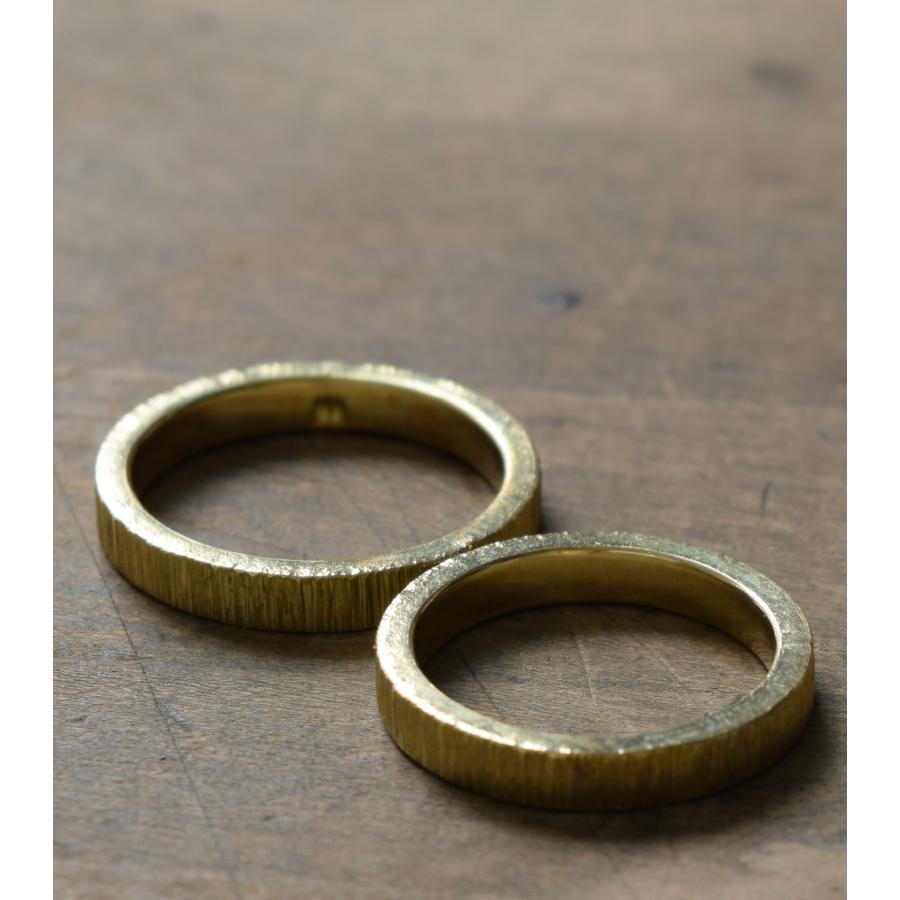 【真鍮】シグれのリング(細) ペアリング ハンドメイド オーダー brass 槌目 シンプル 上品 おしゃれ 指輪 brass マモる 手作り 手づくり　ダイヤモンドの画像