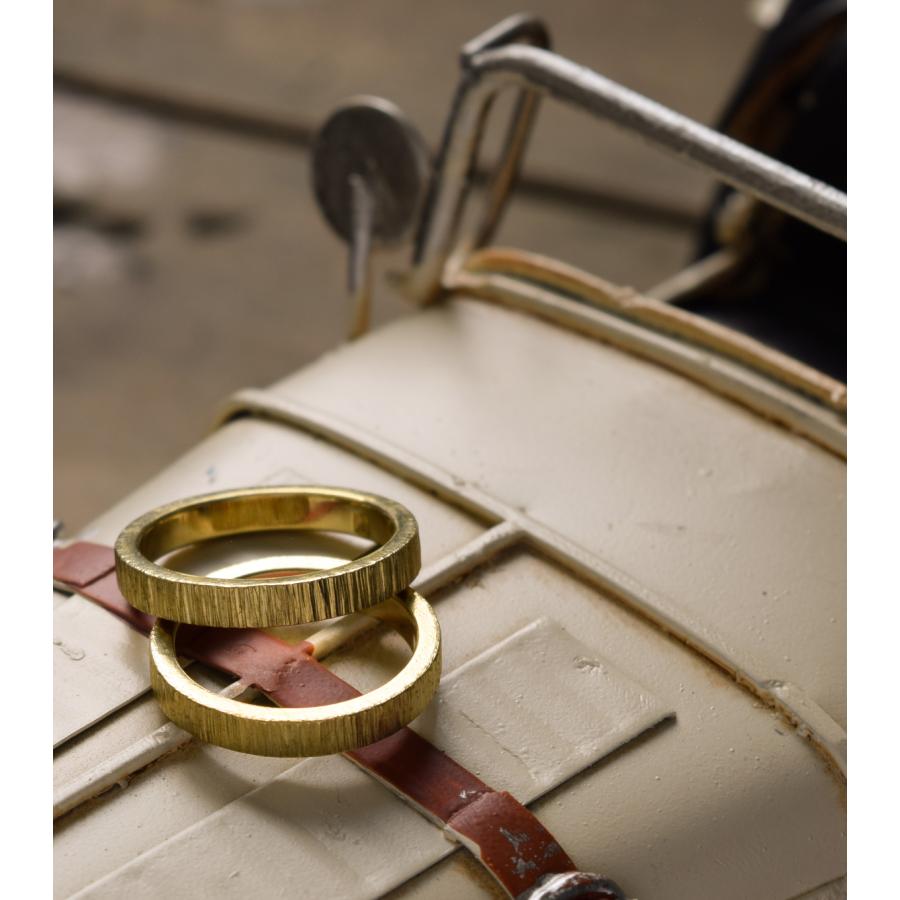 【真鍮】シグれのリング(細) ペアリング ハンドメイド オーダー brass 槌目 シンプル 上品 おしゃれ 指輪 brass マモる 手作り 手づくり　ダイヤモンドの画像