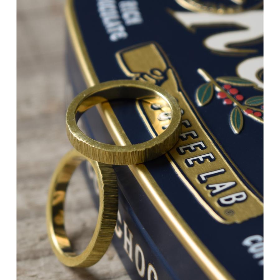 【真鍮】シグれのリング(細) ペアリング ハンドメイド オーダー brass 槌目 シンプル 上品 おしゃれ 指輪 brass マモる 手作り 手づくり　ダイヤモンドの画像