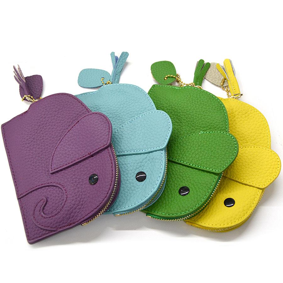 ゾウ 小銭入れ 本革 カードケース コインケース 財布 小物入れ キー