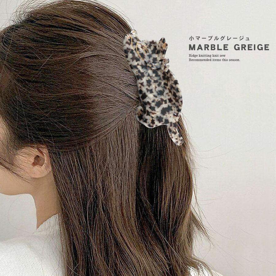 猫 ヘアクリップ バンスクリップ ネコ ねこ のび 伸び 姿 モチーフ