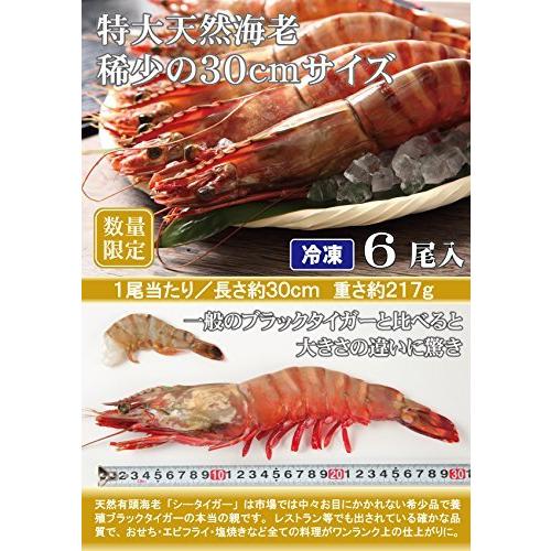豪奢な 有頭シータイガー海老１ ３ｋｇ バーベキューにおすすめ 海鮮 鉄板焼き エビフライ 冷凍 超特大海老６尾入 長さ約３０ｃｍ エビ