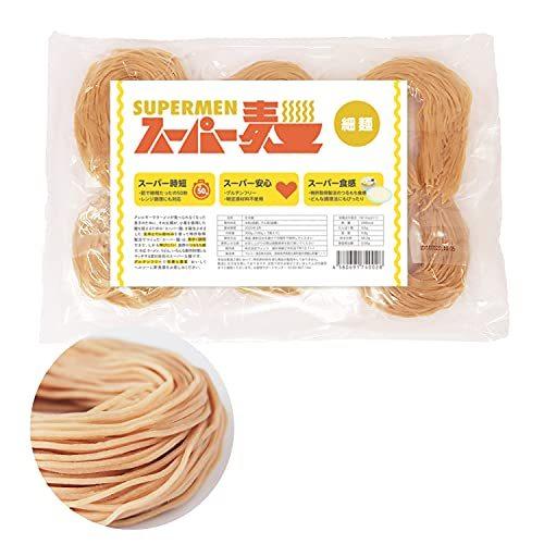 ラッピング無料 Supermine スーパー麺 細麺 6食 グルテンフリーパスタ 宮城県産ササニシキ 玄米 国産 1食 100g 246kcal 茹で時間60