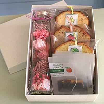 限定製作 フルーティ ピンク プリザーブドフラワーのガラスボトルアレンジと和歌山産フルーツの焼き菓子3個とフルーツティの詰め合わせ 花とスイーツギフト 母の日 内祝い Www Aqtsolutions Com