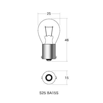 M＆Hマツシマ オートバイ用白熱電球 ウインカー球・ストップ球 S25 BA15S 12v 21w 1個入り 1P3103｜terranet｜02