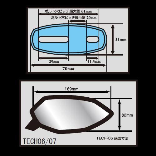 KIJIMA（キジマ） KIJIMA TECH06 カウルミラー＆LEDウインカー 左右