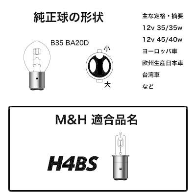 M＆Hマツシマ バイクビーム H4BS 12v 35/35w （B2クリア） 203B2C｜terranet｜02