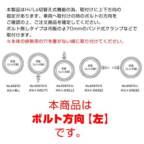 プロテック （PROTEC） FLH-870 バイク用プロジェクターLEDヘッドライト（Hi/Lo切替）ボルト方向【左】 6000K 65870-L｜terranet｜02