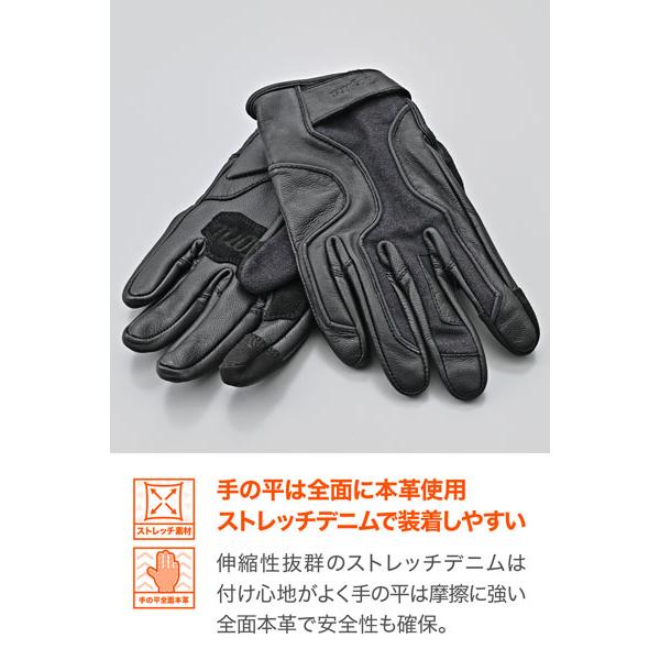DAYTONA（デイトナ） DAYTONA DG-028 デニムストライプレザーグローブ