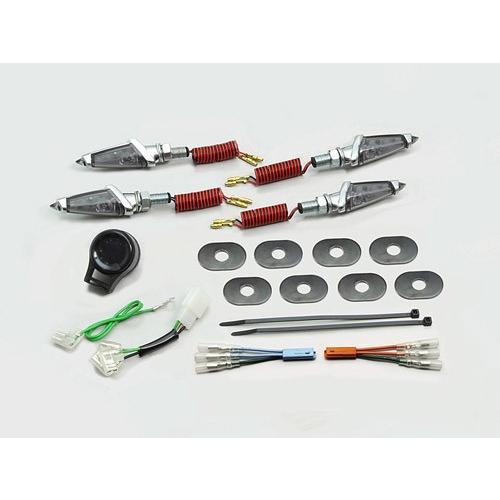 ハリケーン HURRICANE グロム GROM（16-17 JC61-1300001-/JC75）用 LEDダガーウインカーKit メッキ スモークレンズ HA5229MS