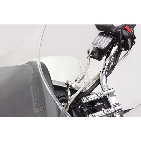 ハリケーン HURRICANE ブレーキホースジョイント 30°曲がりタイプ フル・ステンレス製 25cm延長 HB7F025Sの画像