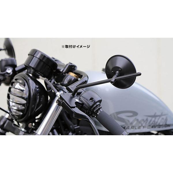 KIJIMA（キジマ） ラウンドミラー 4インチ ロングステー/ブラック 1個