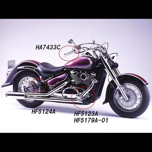 ハリケーン HURRICANE イントルーダークラシック800 / ブルバード800等用 フットペグ ビレット フロント ポリッシュアルマイト HF5123Aの画像