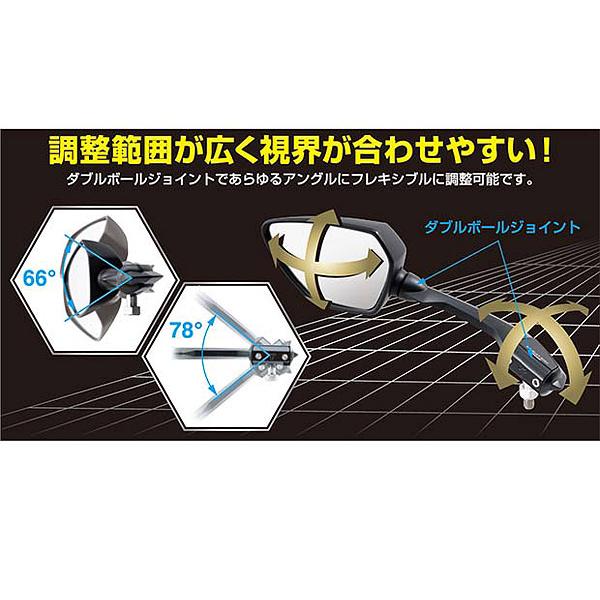 TANAX（タナックス） シャークミラー8R ブラック 10mm 正ネジ 右側用 1