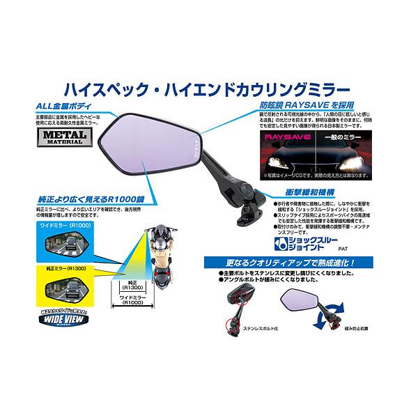 TANAX（タナックス） カウリングミラー12 左右共通 1個売り NC-002