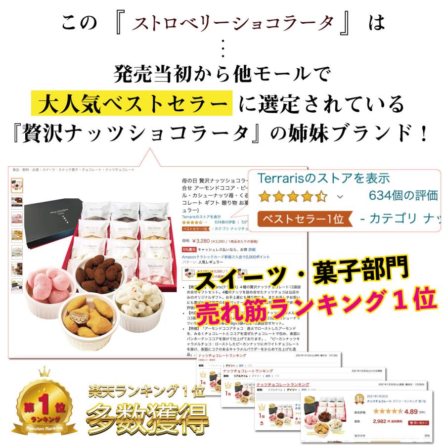 チョコレート ギフト お菓子 お返し プレゼント スイーツ 母の日 父の日 おしゃれ ストロベリーショコラータ3種 チョコ トリュフ 詰め合わせ 小分け 苺チョコ｜terraris｜15