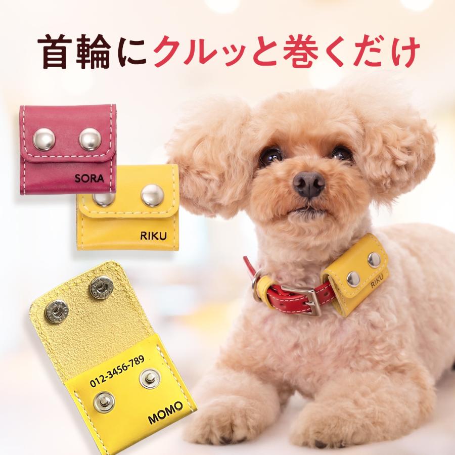 犬の首輪屋てるべる エアタグ入れ AirTag入れ 犬鑑札 入れ 犬鑑入れ